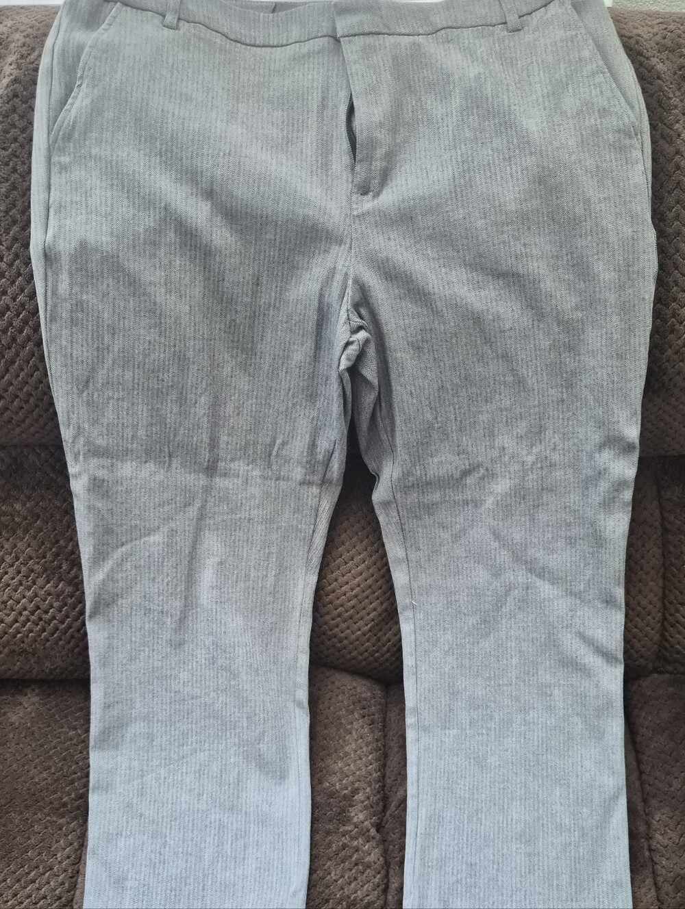 Grey Ribbed Corduroy Pants